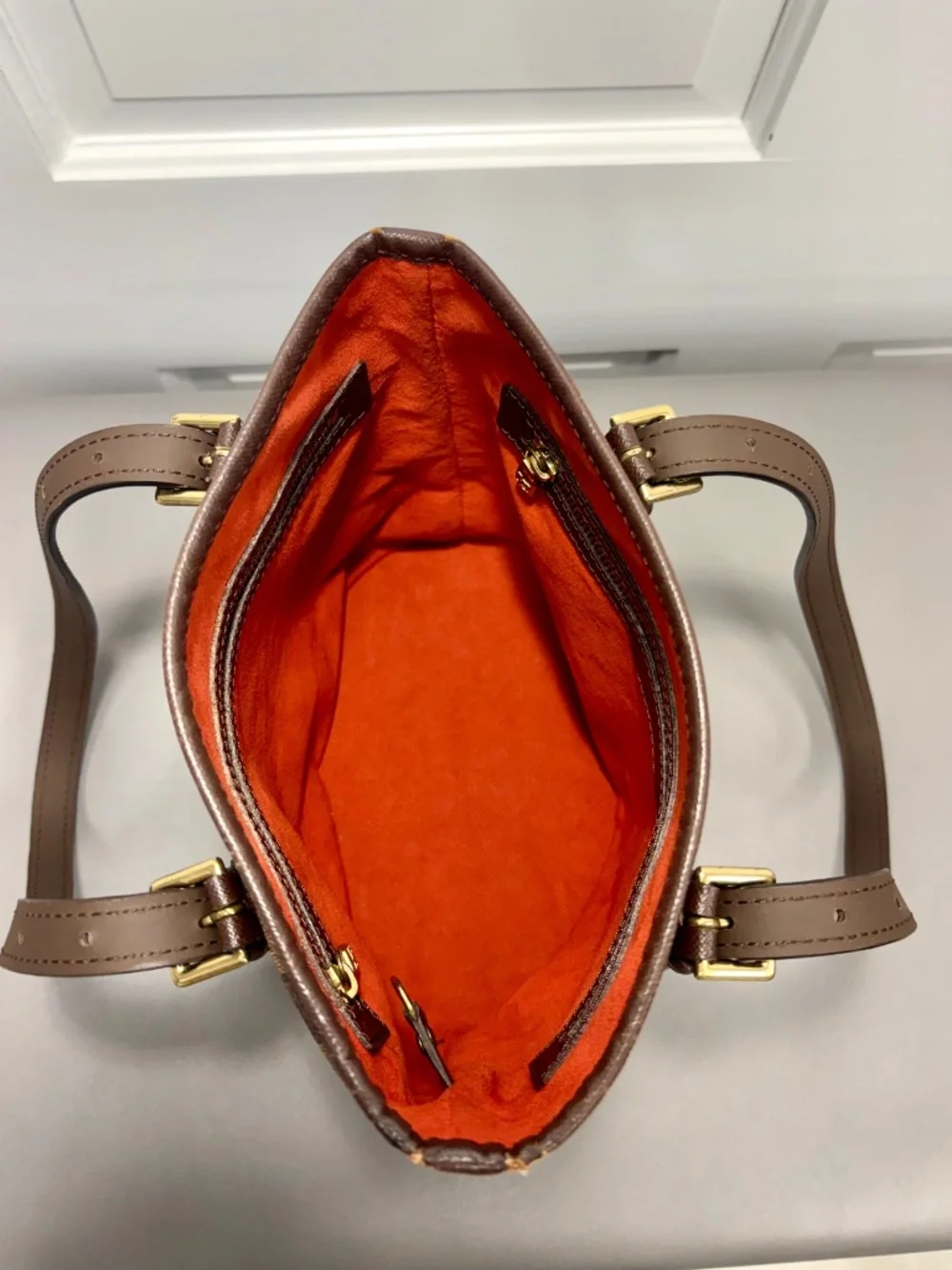 Louis Vuitton Bucket Bag PM Damier Ebene Red Lining